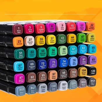 Set di pennarelli a doppia testa per principianti Animazione Disegno professionale Penne per acquerello Pennarelli a base di olio a 48 colori 1