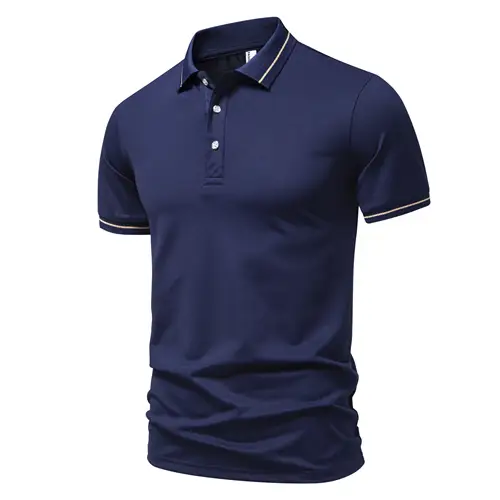 Summer Men's Clothing Retro Knit Lapel Striped Polo Shirt Solid Color Short Sleeve Fashion Light Luxury Popular Knitwear M-3XL - Image 7