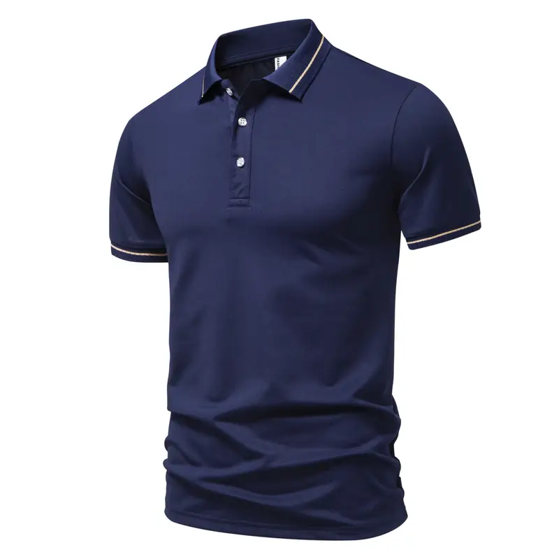 Summer Men's Clothing Retro Knit Lapel Striped Polo Shirt Solid Color Short Sleeve Fashion Light Luxury Popular Knitwear M-3XL - Image 7
