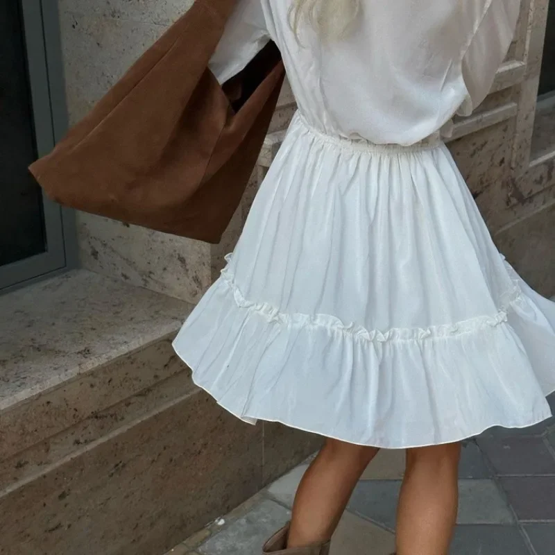 Sexy Loose White Dress 2024 Luxury Elegant Mini Dress V-Neck