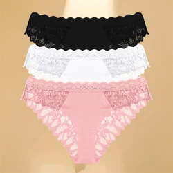 Elegant Lace Hollow Out Women's Underwear - 3 - Piece Set of Sexy Low - Waist Floral Briefs, Invisible Breathable Lingerie, Soft and Intimate Wear - M (Style 1)