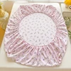 Purple Flower Bed Sheets Single/Queen/King Size Fitted Bed Sheet with Elastic Band drap de lit High Quality Mattress Cover 180 6