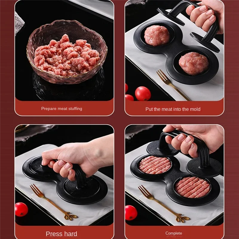 A45G-Burger Press Patty Maker Non-Stick Hamburger Press Kit Burger Maker Meat Beefveggie Hamburger Mold For Kitchen