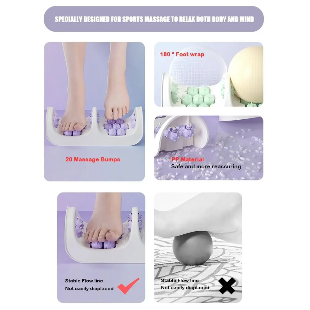 Trigger Point Reflexology Foot Massager Foot Pain Relief Improve Sleep Foot Roller Massager Promote Blood Circulation Care