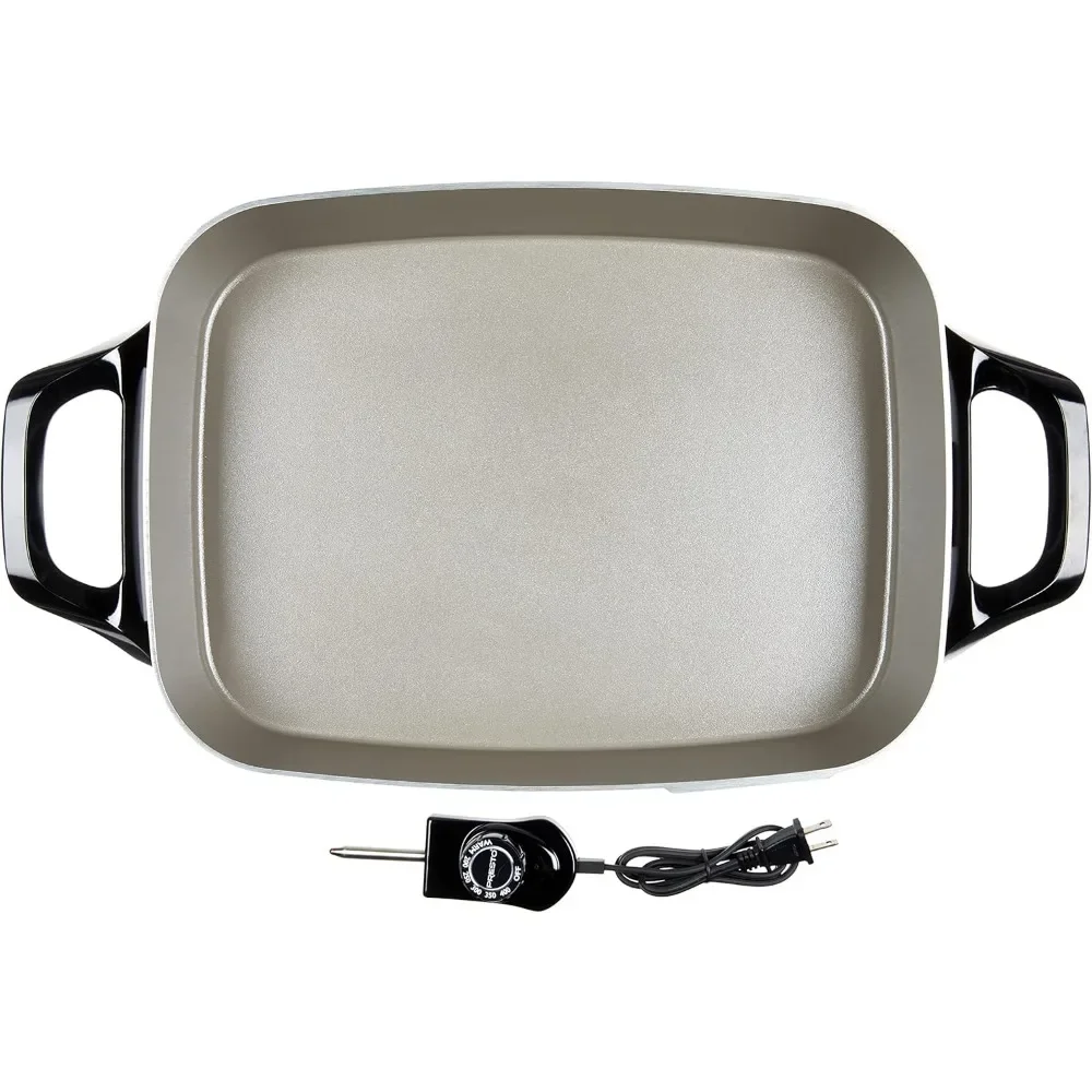16-Inch Electric Skillet,Grey Ceramic,Ceramic nonstick surface inside and out for stick-free cooking and easy cleaning 4