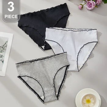 3PCS Women's Maternity Underwear High Waist Cotton Pregnancy Postpartum Underwear Plus Size Soft Breathable Stretch Panties