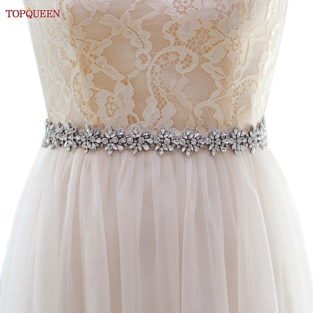 TOPQUEEN S269 Women's Crystal Rhinestone Sashes Bridesmaid Evening Party Belt Wedding Dresses Accessories Waistband Bridal Belts sparkle belts wedding sashes silver diamond belt rhinestone belts for prom dresses shinny wedding dress belt bridal decoration