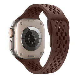 Premium Silicone Smartwatch Band - Versatile, Durable, Stylish Bracelet Replacement Strap for 44mm - 45mm - 46mm - 49mm (Dark brown)