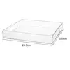 Jewelry Display Tray with Handle Large Capacity Smooth Edge Clear Acrylic Storage Tray Earrings Necklaces Jewelry Plate 6