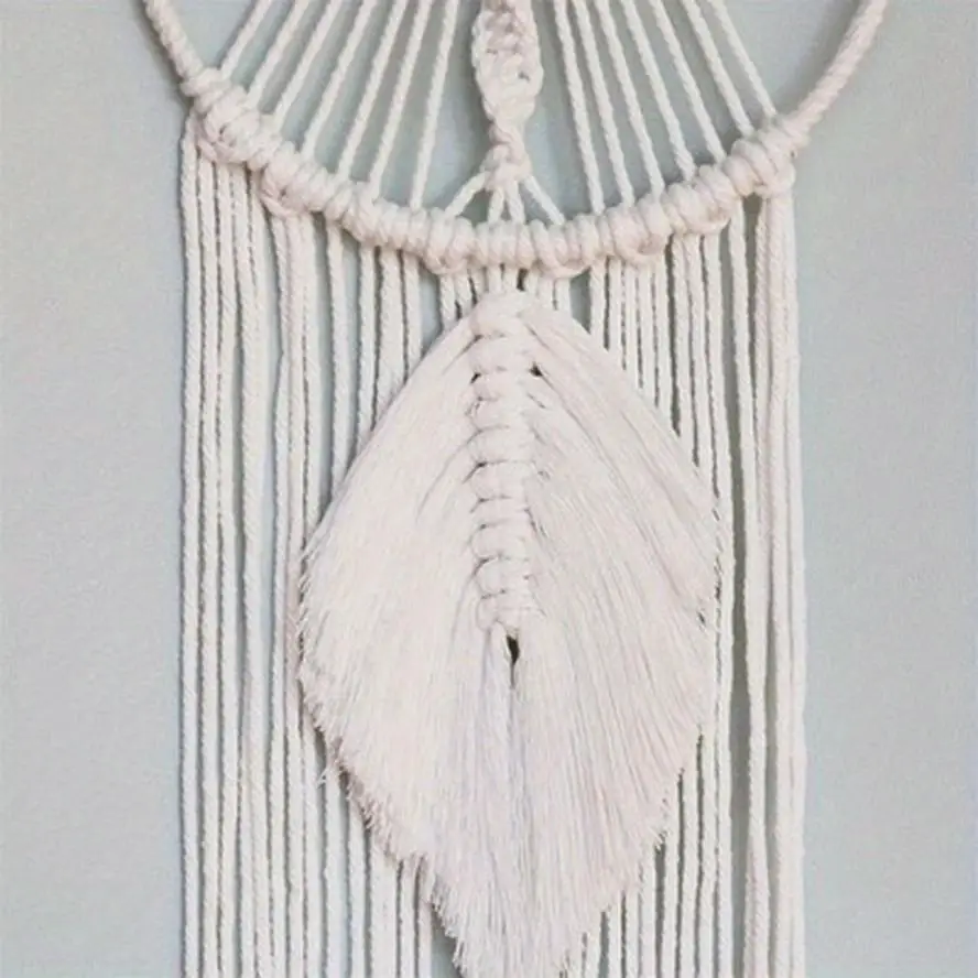 Boho Macrame Leaf Wall Hanging Tapestry - Elegant Room and Home Decor Gift