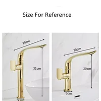 Tuqiu Brushed Gold Brass Bathroom Faucet Mixer Tap Gold Basin Faucet Wash basin Faucet Single Handle Hot & Cold Lavotory Faucet 3