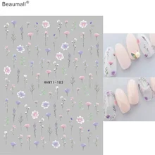 Elegant Florals Flowers Nails Art Manicure Back Glue Decal Decorations Nail Sticker For Nails Tips Beauty