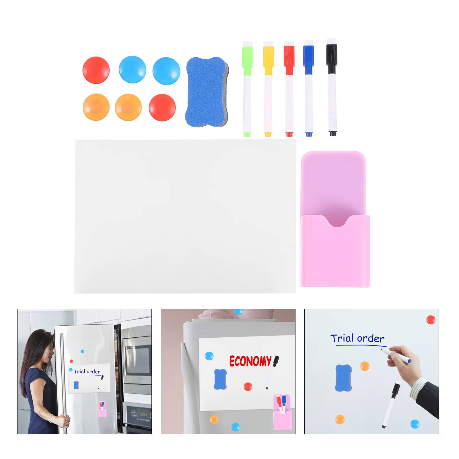 Magnetic Whiteboard for Fridge Dry Erase Boards Office Graffiti Adhesive Refrigerator Plastic Message Child school dry earse white board fridge stickers magnetic whiteboard kids home office message boards easy to write and wipe