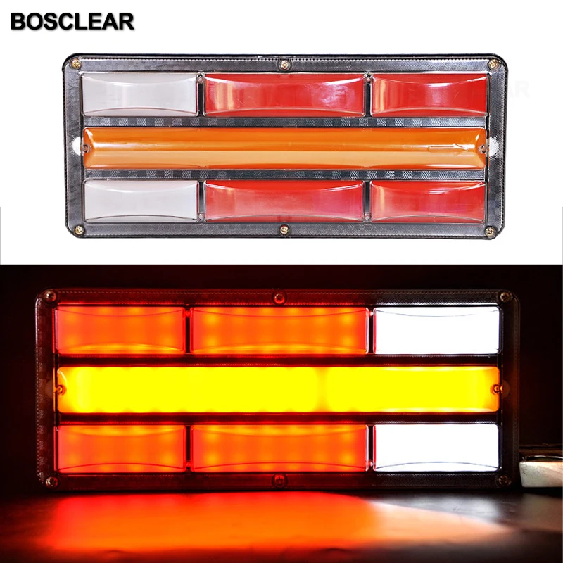 

New Led light-guide Optical fiber Light Flashing Truck Car Beacon Lamp Amber Yellow 24V led waterproof rear tail light Lamp 24V