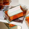 Colorful Acrylic Drawer Tissue Box Luxury Desktop Transparent Rainbow Napkin Box Ins Style Home Creative Bathroom Storage 2
