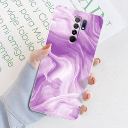 Elegant Watercolor Marble Transparent Silicone Soft TPU Case for 6.53-inch Smartphones - Protective Bumper Back Cover (TM2076)