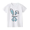 Personalized Kids Easter Shirt Custom Name Child Bunny T-Shirt Boys Girls Clothes Easter Party Brothers and Sisters Shirts 4