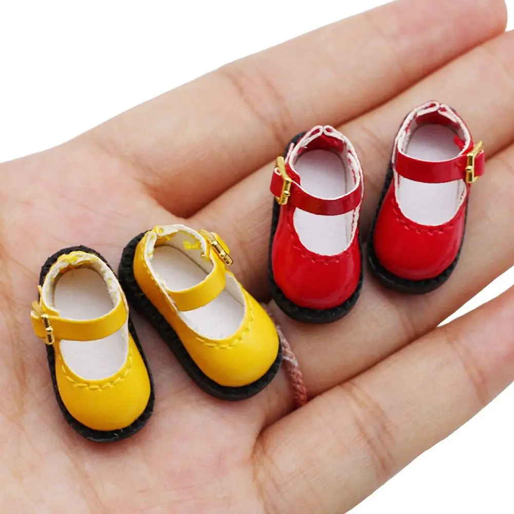 1Pair PU Leather ob11 Doll Sandals Round Toe 2.7*1.3cm 12 BJD Doll PU Shoes Cute Mini OB11 Princess Shoes ob11 Doll