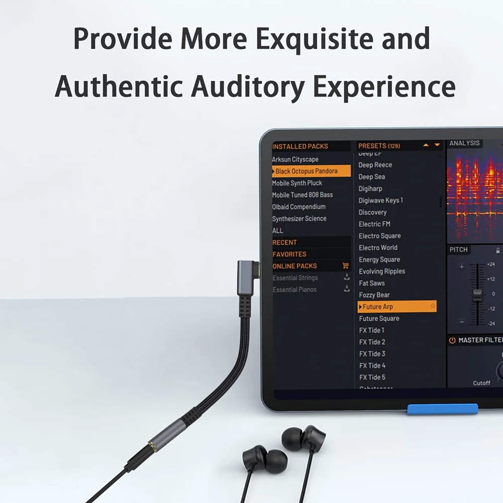 USB-C to 3.5mm Audio Adapter for Earphones and Headphones