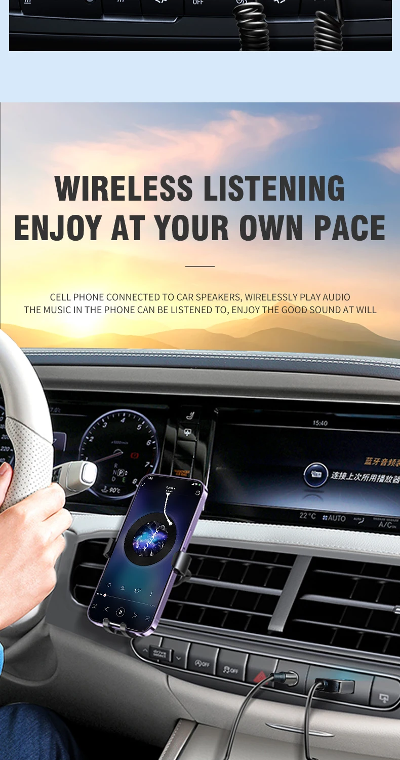New Upgrades Bluetooth 5.4 Audio Receiver USB To 3.5mm AUX Car Wireless Music Ad