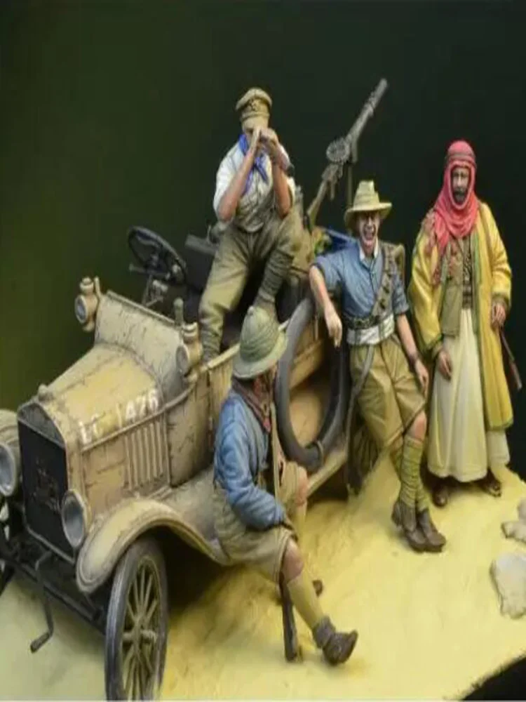 

New Unassembled 1/35 WWI ANZAC Desert 4 with accessories NOT HAVE CAR Resin Kit DIY Toys Unpainted resin model
