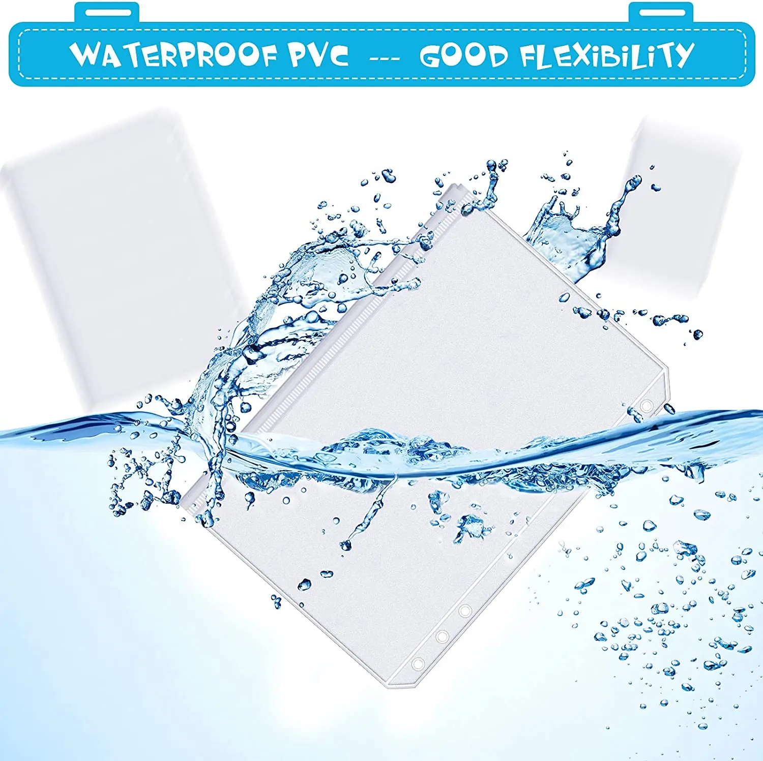 Waterproof A6 Binder Zipper Pockets - PVC Budget Envelopes for Notebooks and Planners
