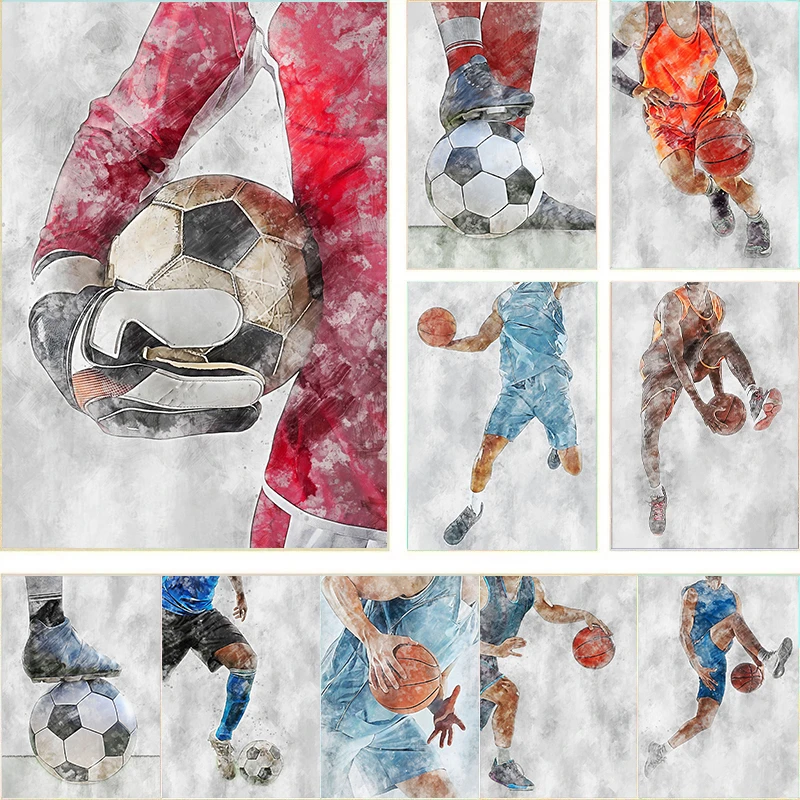 welvaart Onveilig jungle Moderne Basketbal Voetbal Poster Canvas Schilderijen Bal Sport Poster Print  Wall Art Foto Woonkamer Decor Cuadros| | - AliExpress