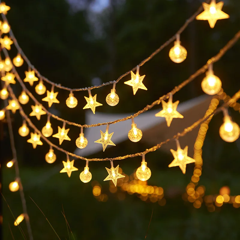 Christmas Decorations 3M Christmas Lights Snowflake String Lights Fairy LED Lamp For Home New Year Tree Garden