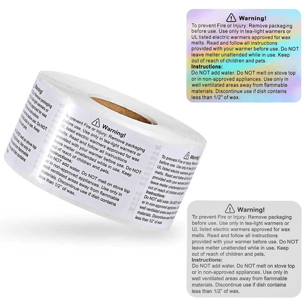 600pcs Of Candle Warning Labels For Wax Melting Molds 1.8 X 1.5 Inch Stickers Making Container |