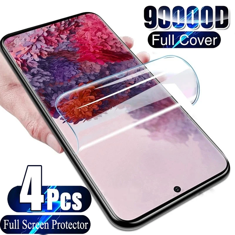 Cubierta completa de película de hidrogel para Samsung Galaxy, Protector de pantalla para Samsung Galaxy A50, A51, A52, A53, A54, A70, A71, A72, A73, A12, A21S, A52S, A33, A20, A40, 4 unidades