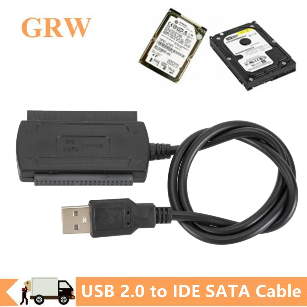 Grwigeou-cabo de Disco Rígido Usb 2.0 para Ide Cabo Sata em S-ata 2.5 in 3.5 in Adaptador Hdd Cabo Conversor para pc Laptop