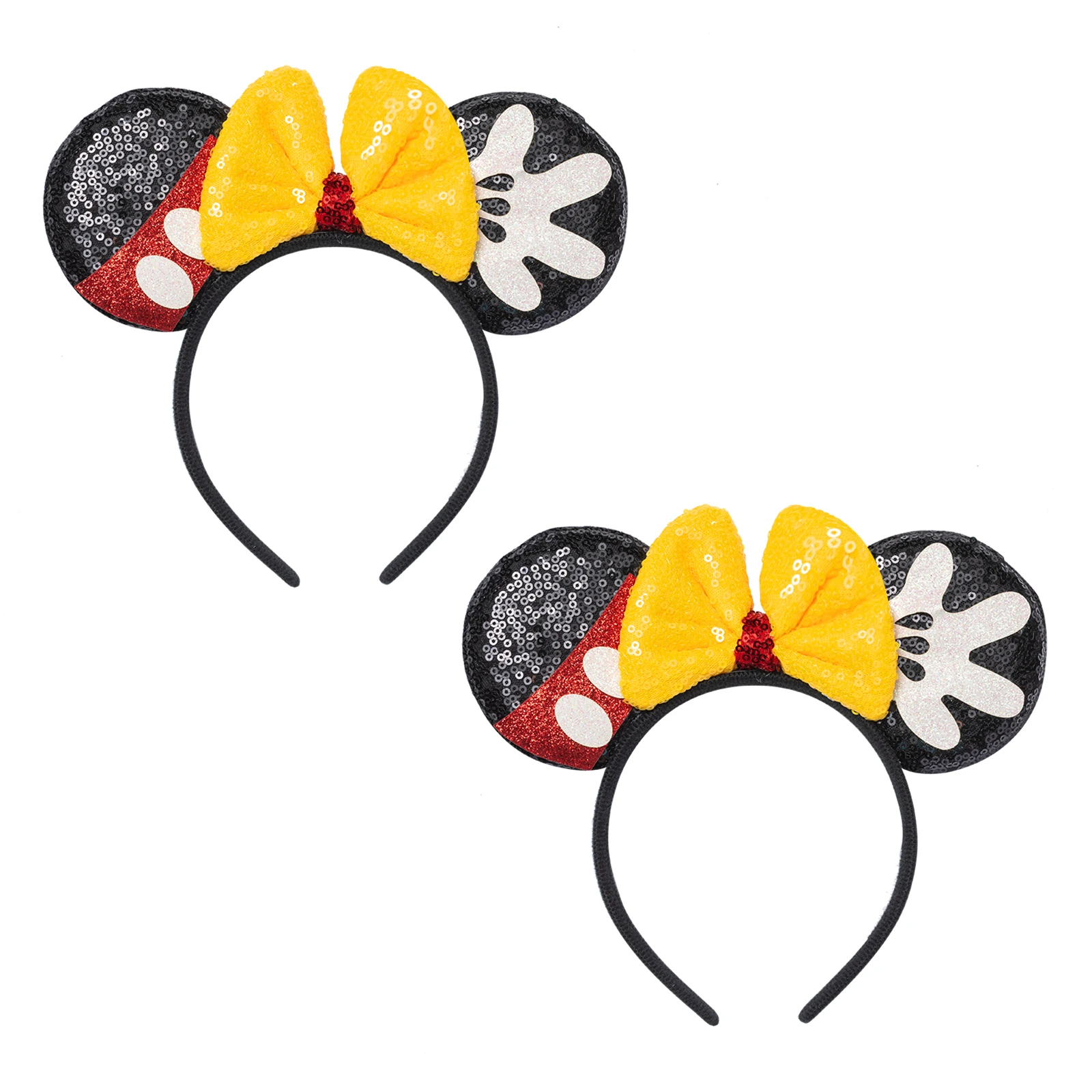 

2 Pcs Mouse Ears Headbands,Shiny Bows Mouse Ears Headbands for Birthday Parties, Themed Events, A Perfect Addition to Your Trip