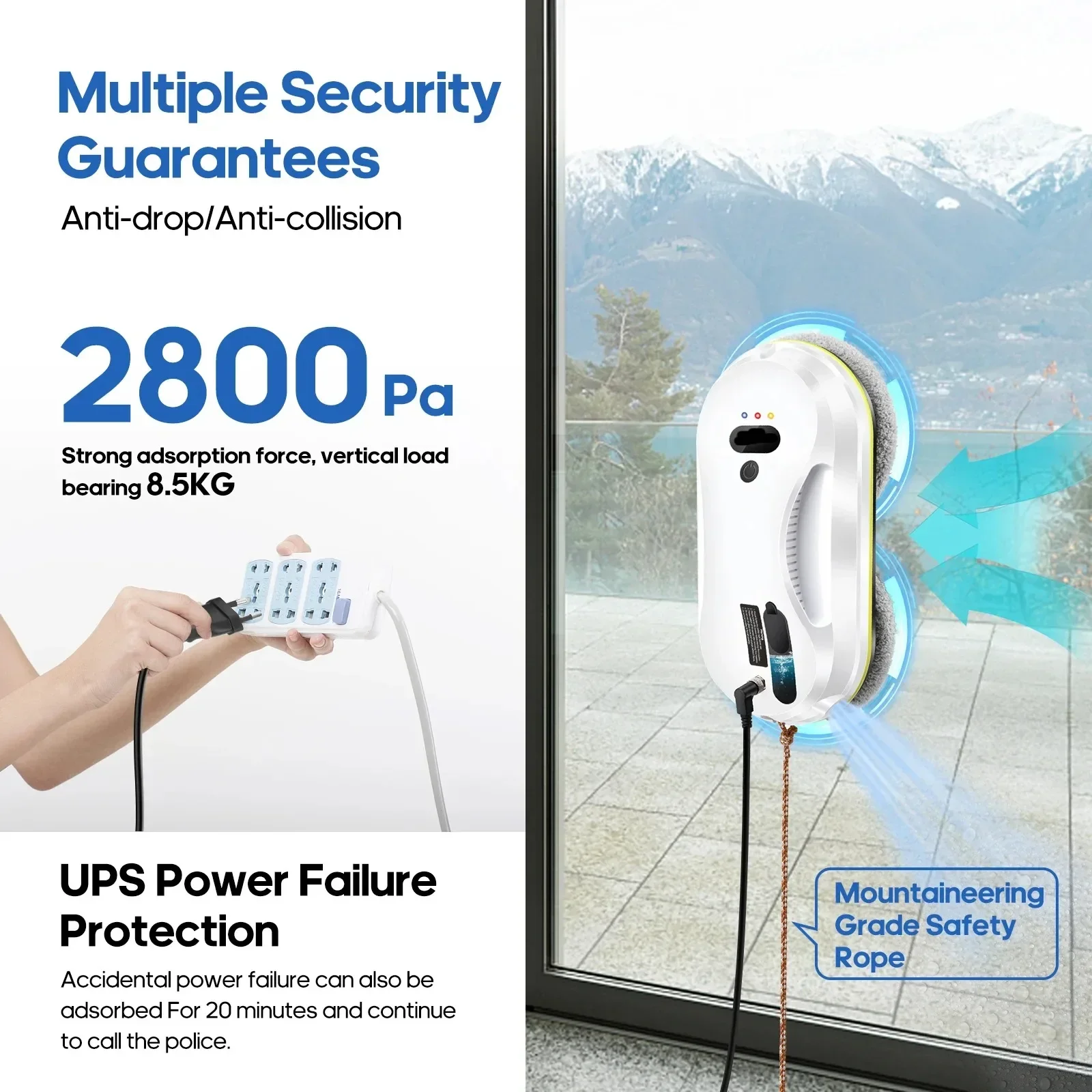 Description Picture 5 of itemFOR Intelligent Household WindowCleaning RobotAutomatic WaterSpray VacuumCleaner With Remote Control Electric Window Wiper Glass