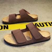 Men's Cork Casual Slippers Summer Outdoor Anti slip Beach Shoes Fashion Youth Breathable Comfortable Versatile Trendy Sandals