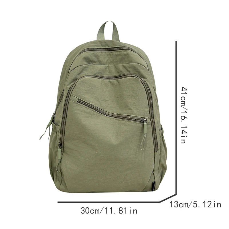 Backpack, large capacity, adjustable shoulder straps, suitable for school, campus travel, and work, with a secure zipper closure