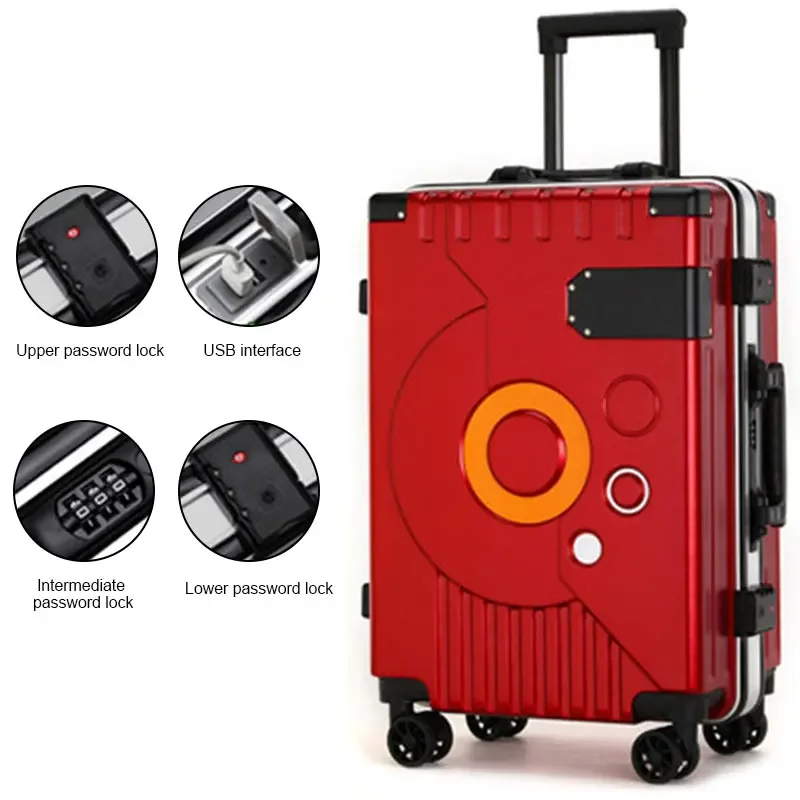 Aluminum Frame Suitcase With Silent Wheels And Combination Lock_voghion.com