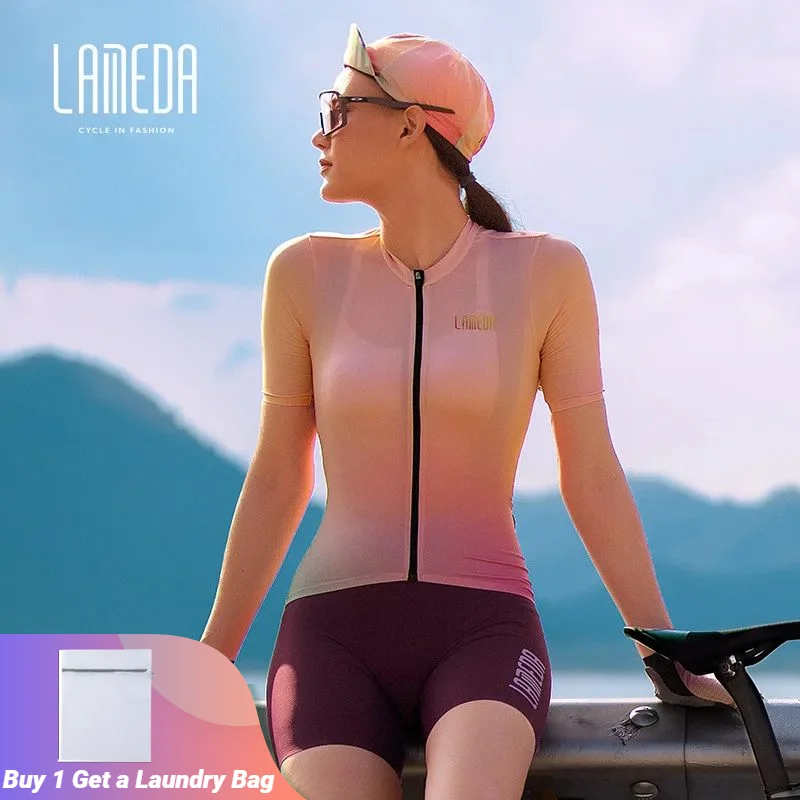 

Женская велосипедная Джерси LAMEDA, дышащая быстросохнущая велосипедная одежда с длинным рукавом, Женский Топ, одежда для велоспорта, велосипедная рубашка
