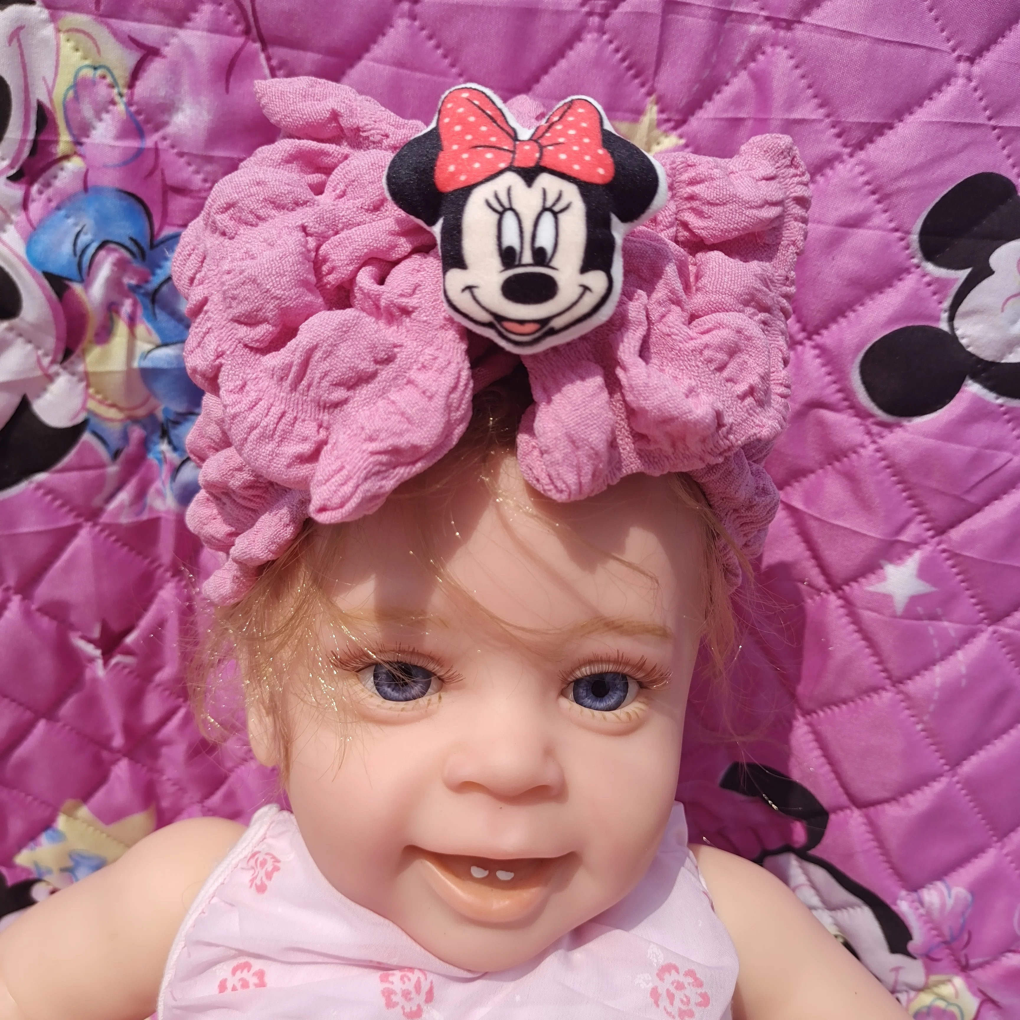 Elastic Band Minnie Mouse Ears Elastic Headband Rose Gold Baby