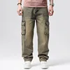 Plus Size Hip Hop Trousers Men Vintage Multi-Pocket Cargo Pants Work Mens Jeans 40 42 44 46 5