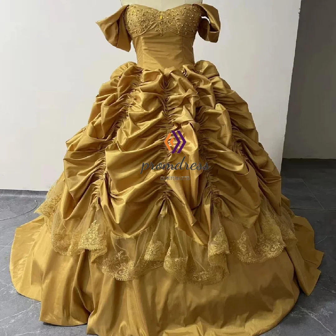 aesthetic elegant dress Chic Off-the shoulder Ball Gown Prom Dress Elegant Princess Dress Even –  SELINADRESS main image 0