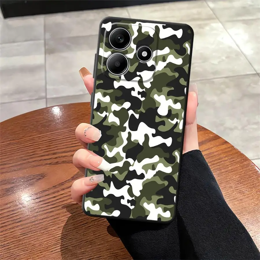 Camouflage Pattern Black Soft Phone Cover