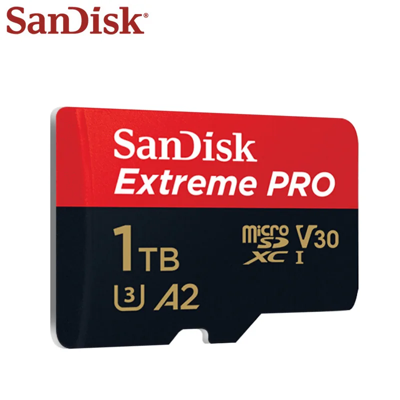 SanDisk 메모리 카드 1 테라바이트 V30 최대 200 메가바이트/초 Extreme PRO 마이크로 SD 카드 U3 A2 UHS-I TF 카드 4K HD 비디오 용