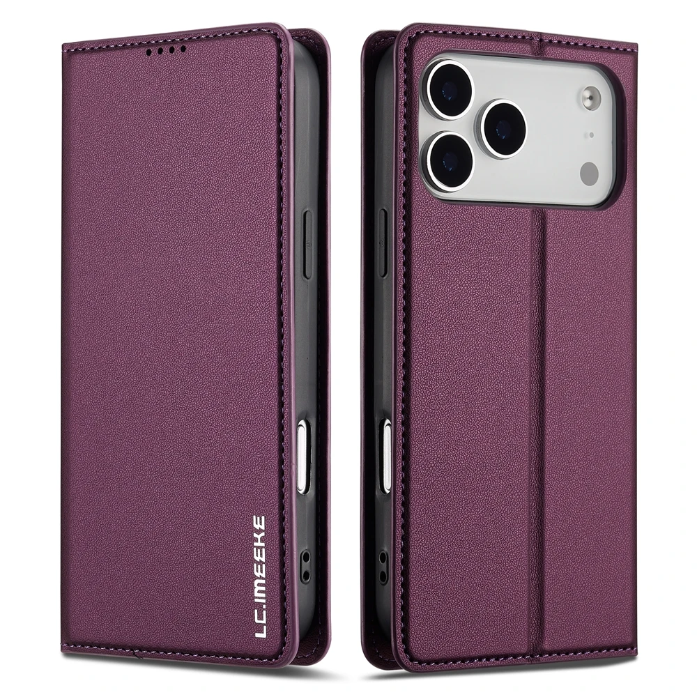 Leather Flip Wallet Phone Case with Cash and Card Pockets