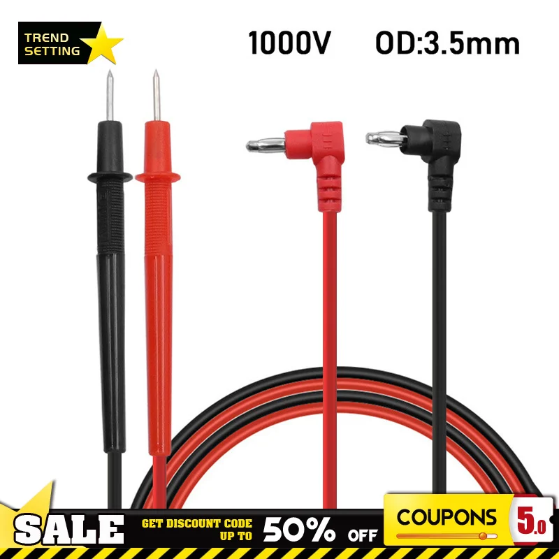 

1 Pair 71cm Length Universal 1000V/10A Probe Multimeter Test Leads For Digital Multi Meter Tester Lead Probe Wire Pen Cable Tool