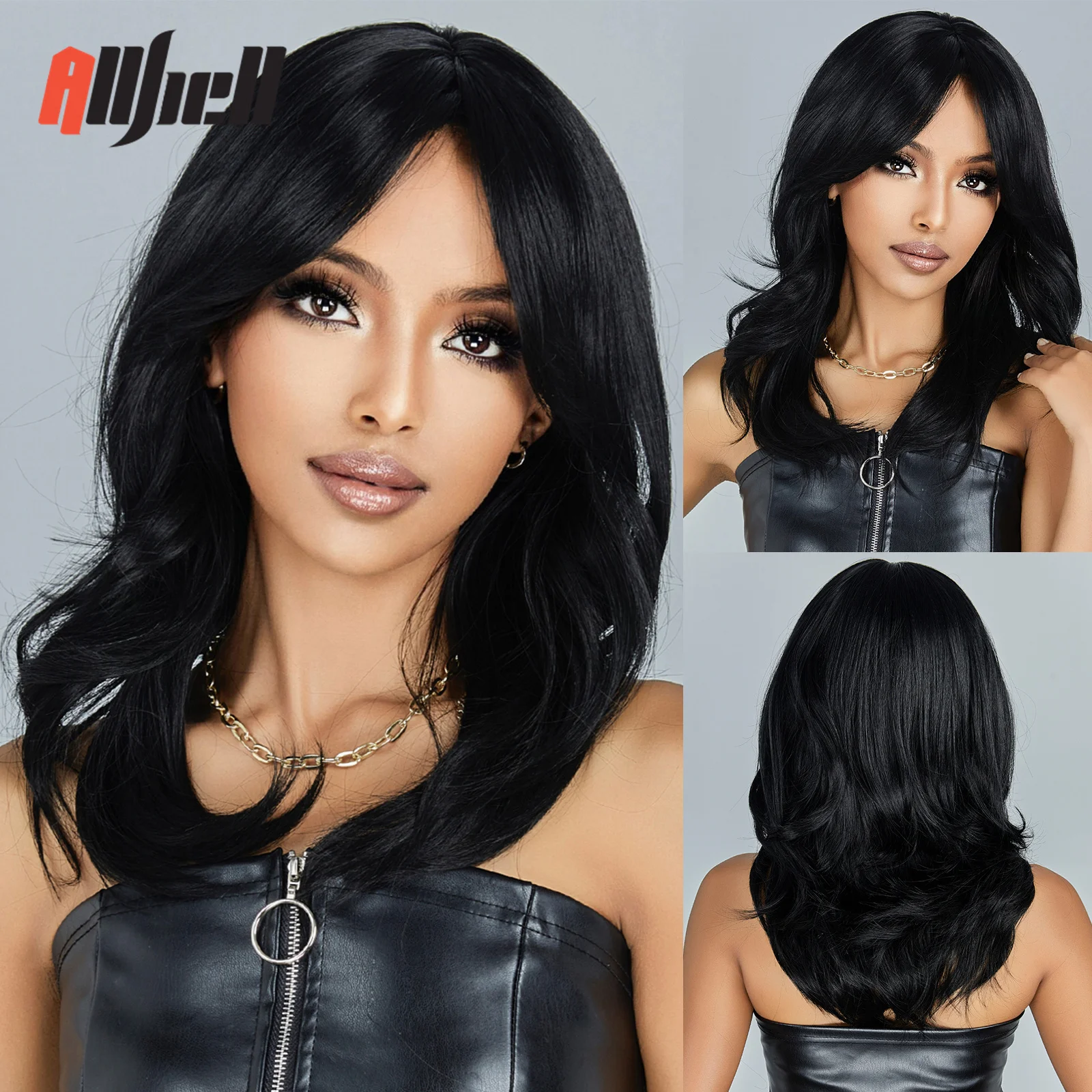 Wavy Air Length Bangs With Black Shoulder Wig main image 1