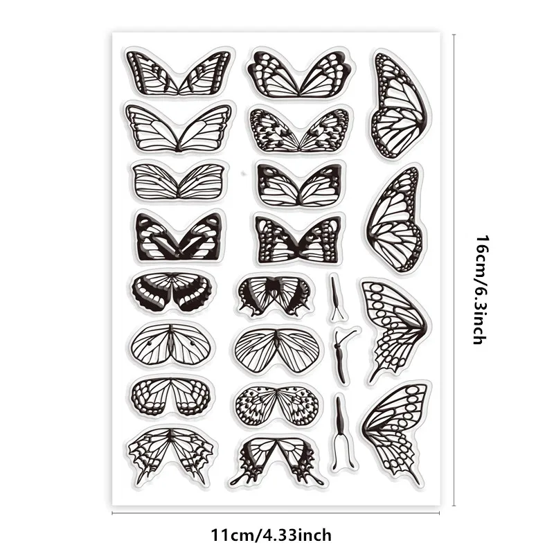 Various butterfly Clear Stamp for Scrapbooking Transparent Silicone Rubber DIY Photo Album Decor
