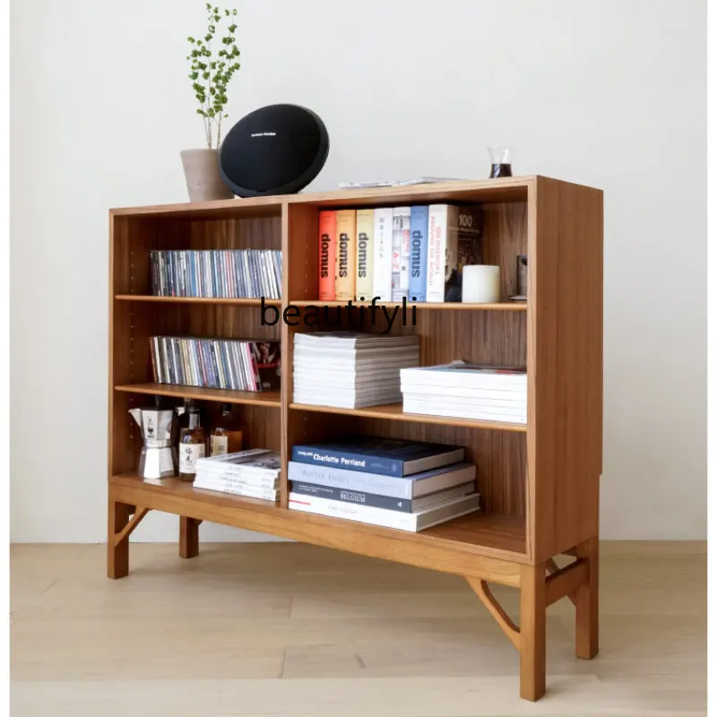 

yj Side Cabinet Nordic Mid-Ancient Solid Wood Bookcase Display Cabinet Storage Cabinet Meal Side Cabinet