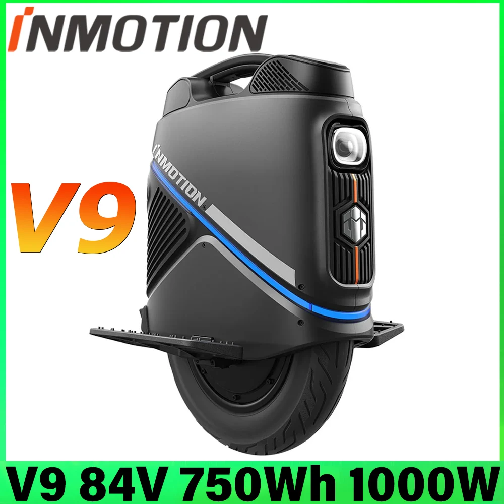 INMOTION V9 84V 750Wh Battery 1000W Rated 2000W Max Motor 16x3.0 Tubeless Tire Max Speed 45km/h Suspension 60mm IPX6 Frame EUC