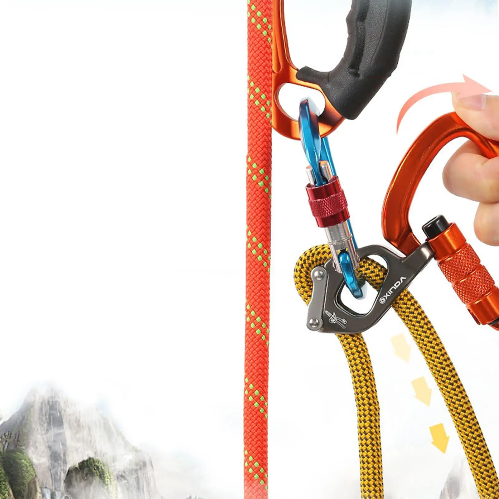 Professional Positioning Lanyard Harness Buffered Strap Climbing Descending Construction