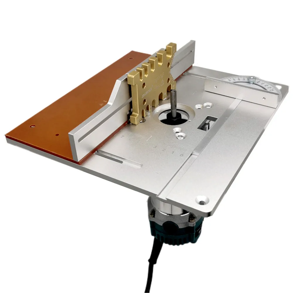 Aluminium router table insert plate with miter gauge guide electric wood milling flip board table saw woodworking workbench woodworking tools router table insert plate